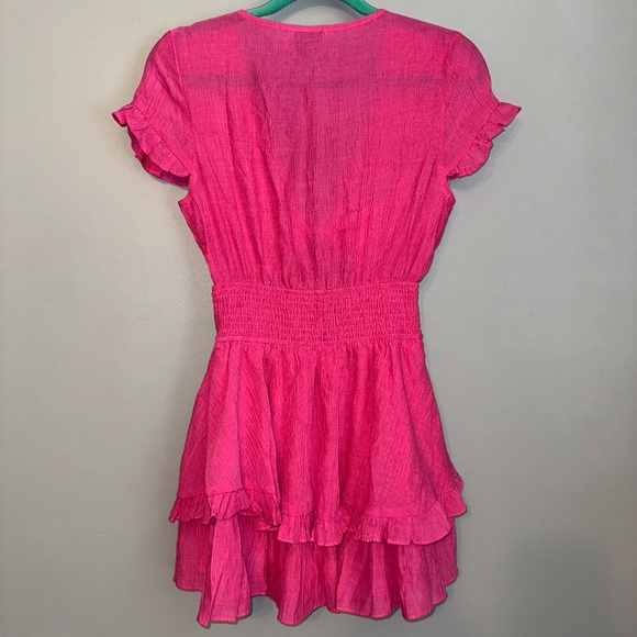 EUC Hello Molly Berry Bie Dress Hot Pink Front Tie Size XS - Picture 7 of 8